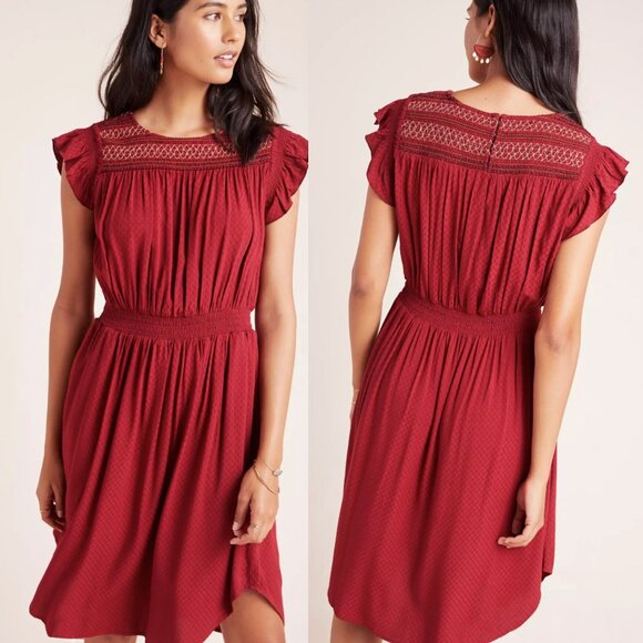 Anthropologie Dolan Left Coast Tansy Smocked Midi Dress Size XS - Picture 1 of 16